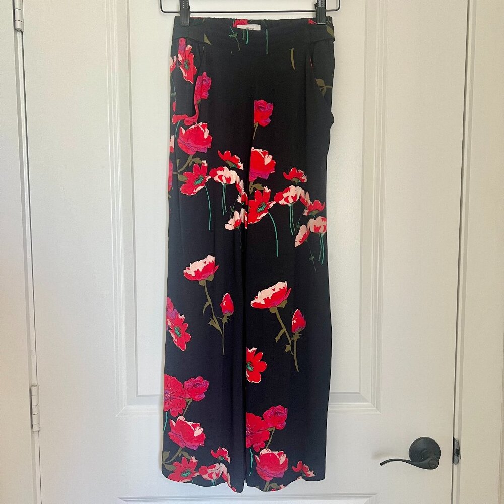 Aritzia Wilfred Faun Floral Wide Leg Pants | Size XXS